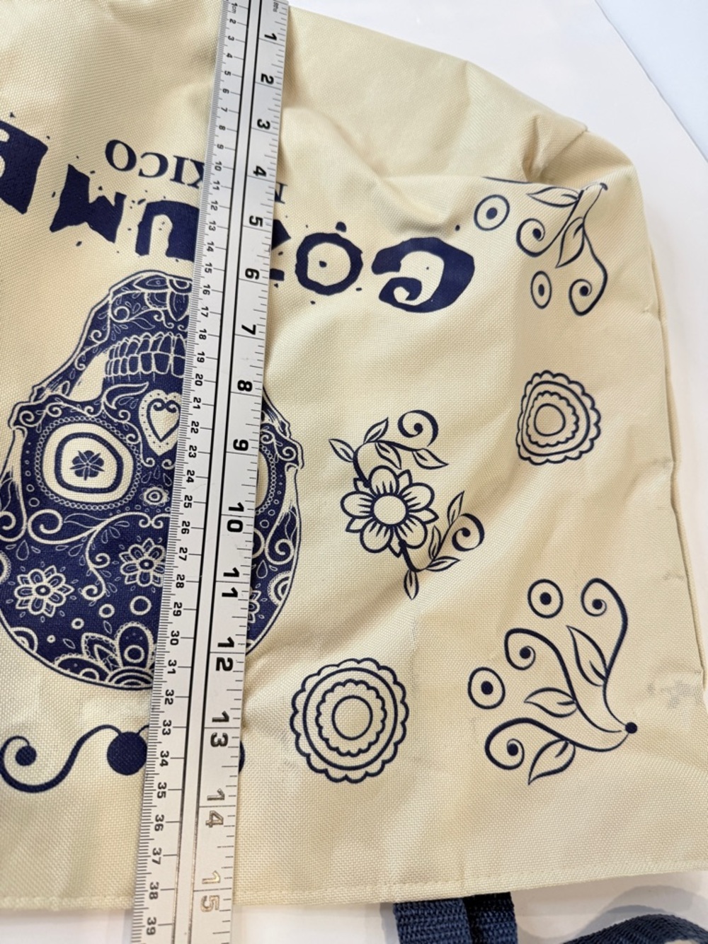 Cozumel Mexico Tote Bag Sugar Skull Beach Travel Zip Shopper Large - Picture 11 of 16